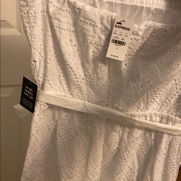 Strapless white culotte jumpsuit - Picture 5 of 5